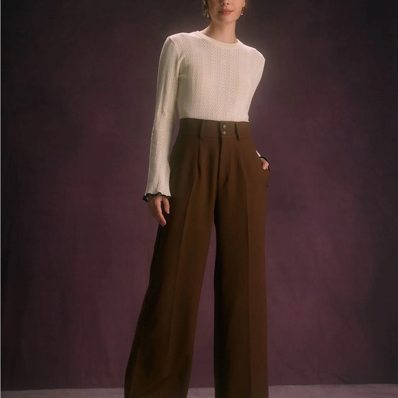 The Coffee Button Slant Pocket Straight Pants - Picture 4 of 6